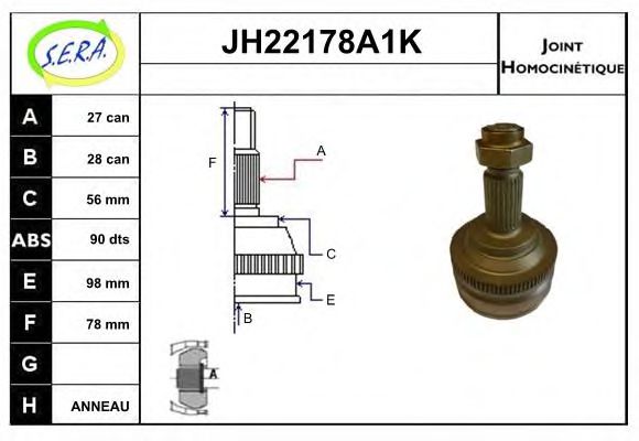 JH22178A1K SERA Final Drive Joint Kit, drive shaft