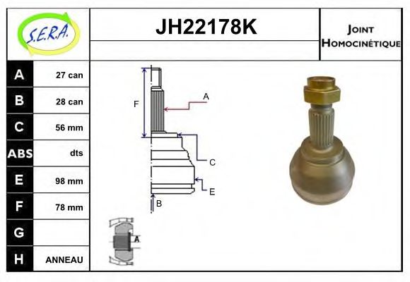 JH22178K SERA Final Drive Joint Kit, drive shaft
