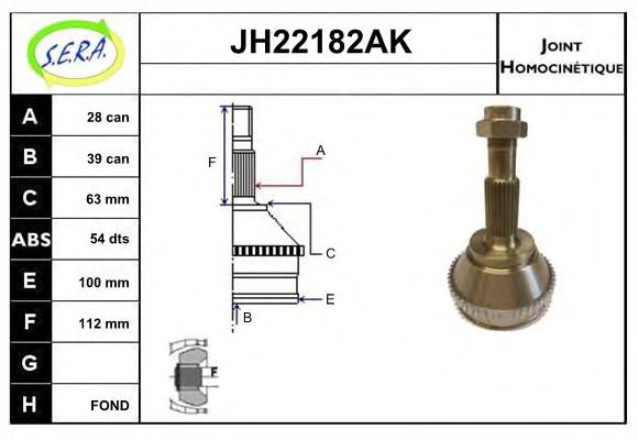JH22182AK SERA Radantrieb Gelenksatz, Antriebswelle
