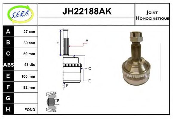 JH22188AK SERA Final Drive Joint Kit, drive shaft