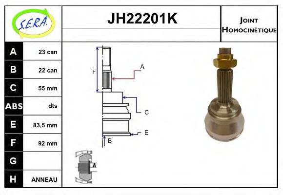 JH22201K SERA Final Drive Joint Kit, drive shaft