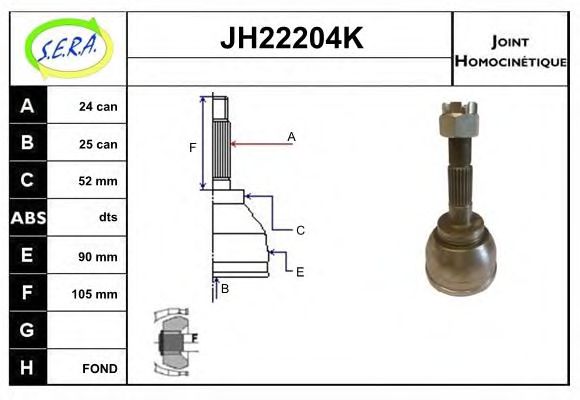 JH22204K SERA Final Drive Joint Kit, drive shaft