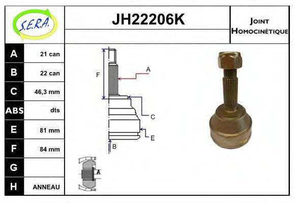 JH22206K SERA Final Drive Joint Kit, drive shaft