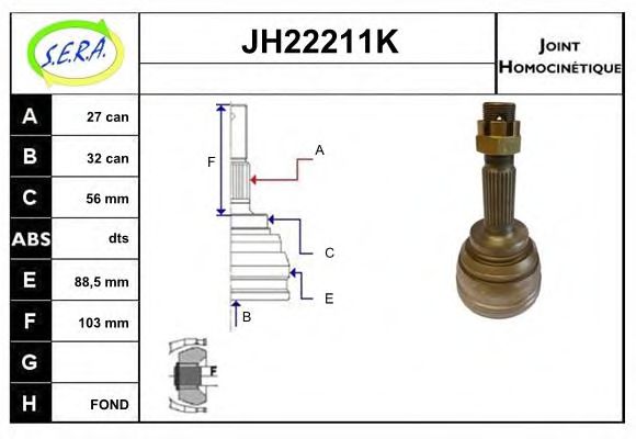 JH22211K SERA Final Drive Joint Kit, drive shaft