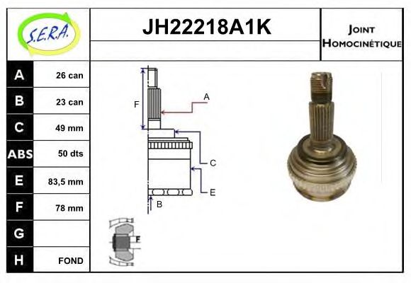 JH22218A1K SERA Final Drive Joint Kit, drive shaft