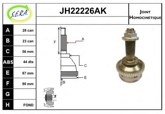 JH22226AK SERA Final Drive Joint Kit, drive shaft