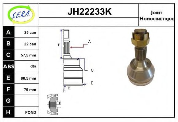 JH22233K SERA Final Drive Joint Kit, drive shaft