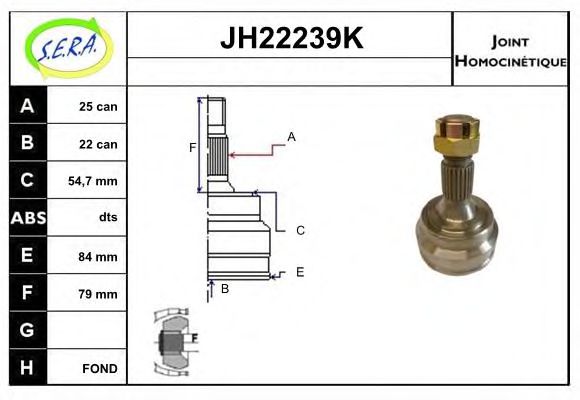 JH22239K SERA Final Drive Joint Kit, drive shaft
