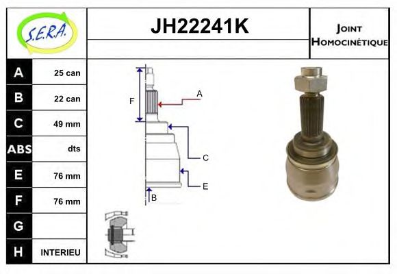 JH22241K SERA Final Drive Joint Kit, drive shaft