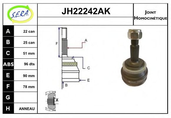 JH22242AK SERA Final Drive Joint Kit, drive shaft
