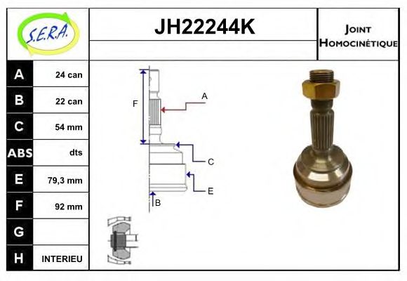 JH22244K SERA Final Drive Joint Kit, drive shaft