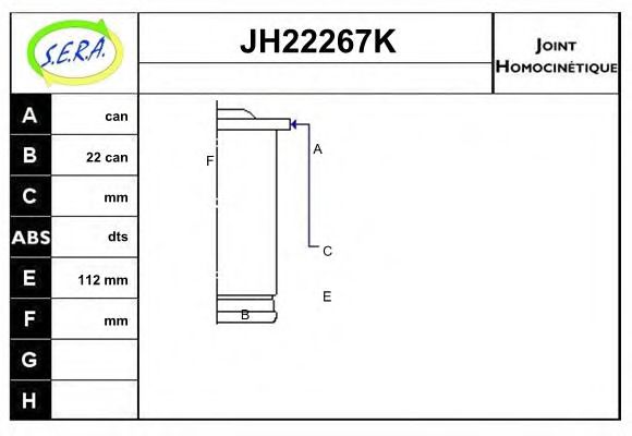 JH22267K SERA Final Drive Joint Kit, drive shaft