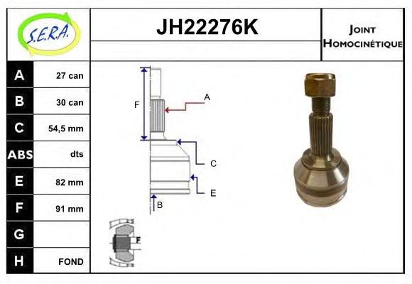 JH22276K SERA Final Drive Joint Kit, drive shaft