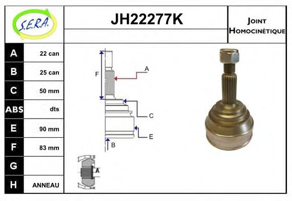 JH22277K SERA Final Drive Joint Kit, drive shaft