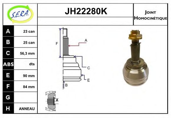 JH22280K SERA Final Drive Joint Kit, drive shaft