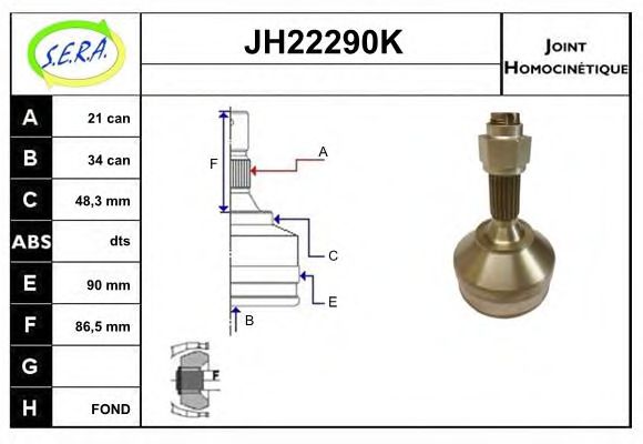 JH22290K SERA Final Drive Joint Kit, drive shaft