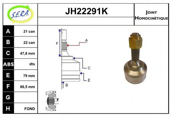 JH22291K SERA Final Drive Joint Kit, drive shaft