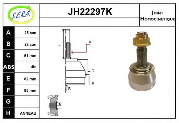 JH22297K SERA Final Drive Joint Kit, drive shaft