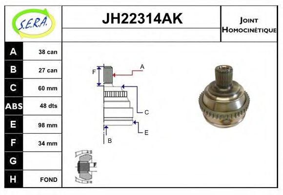 JH22314AK SERA Gelenksatz, Antriebswelle