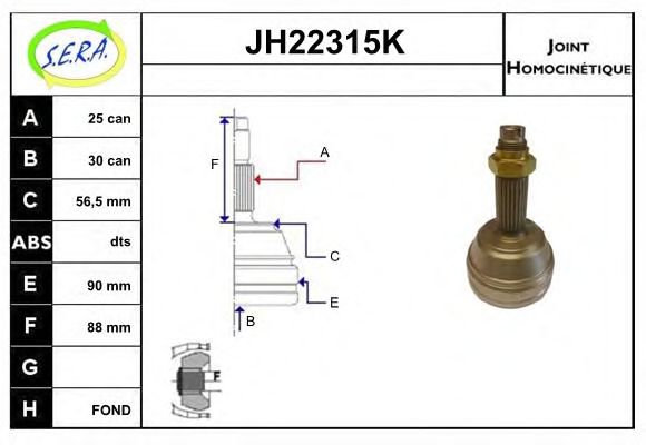 JH22315K SERA Radantrieb Gelenksatz, Antriebswelle