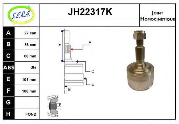 JH22317K SERA Final Drive Joint Kit, drive shaft