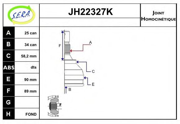 JH22327K SERA Final Drive Joint Kit, drive shaft