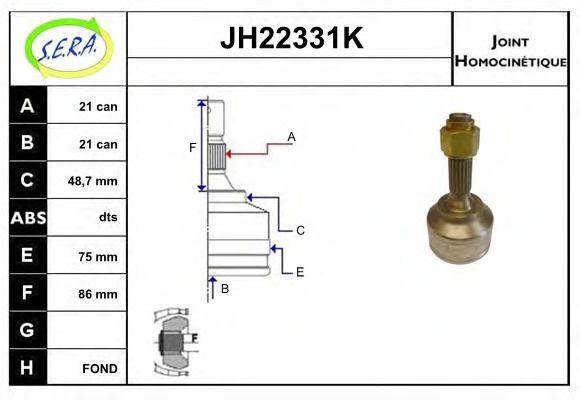 JH22331K SERA Joint Kit, drive shaft