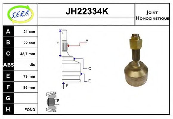 JH22334K SERA Final Drive Joint Kit, drive shaft