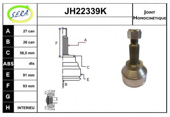 JH22339K SERA Final Drive Joint Kit, drive shaft