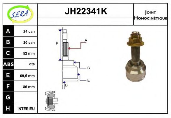 JH22341K SERA Final Drive Joint Kit, drive shaft