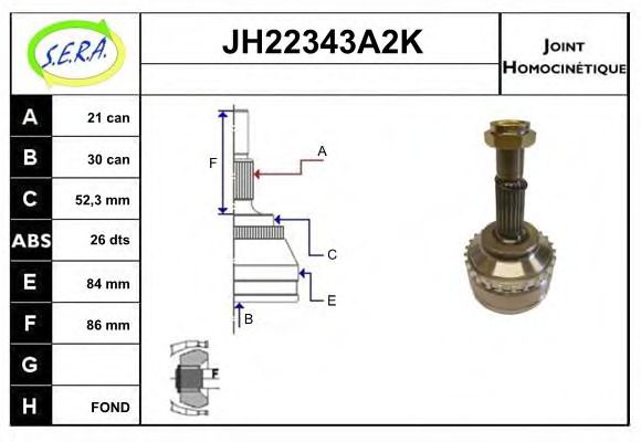 JH22343A2K SERA Final Drive Joint Kit, drive shaft