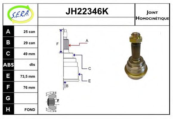 JH22346K SERA Joint Kit, drive shaft