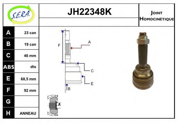 JH22348K SERA Final Drive Joint Kit, drive shaft