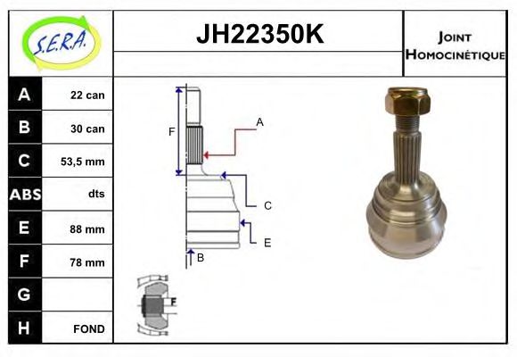 JH22350K SERA Final Drive Joint Kit, drive shaft