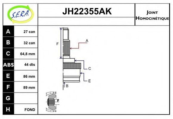 JH22355AK SERA Joint Kit, drive shaft