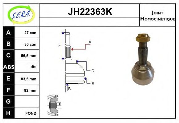 JH22363K SERA Joint Kit, drive shaft