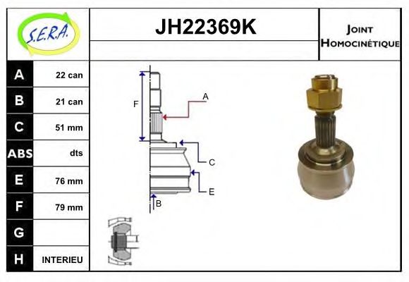 JH22369K SERA Final Drive Joint Kit, drive shaft
