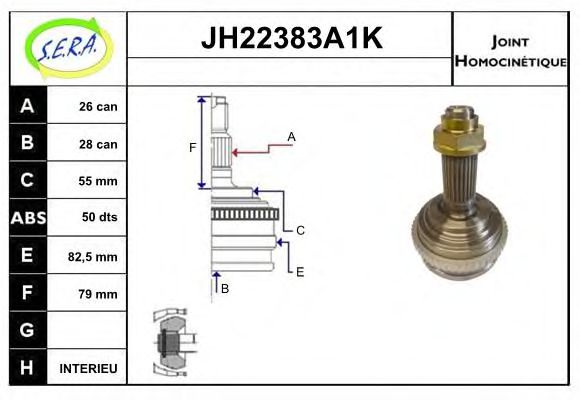 JH22383A1K SERA Final Drive Joint Kit, drive shaft