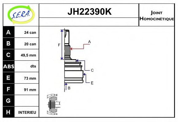 JH22390K SERA Joint Kit, drive shaft