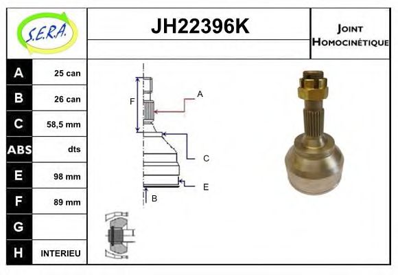 JH22396K SERA Final Drive Joint Kit, drive shaft