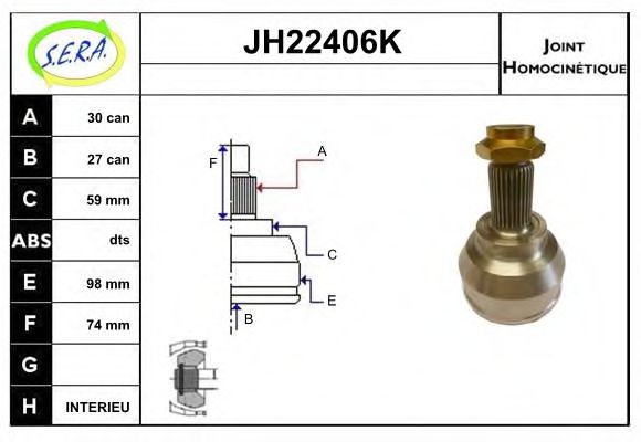 JH22406K SERA Final Drive Joint Kit, drive shaft