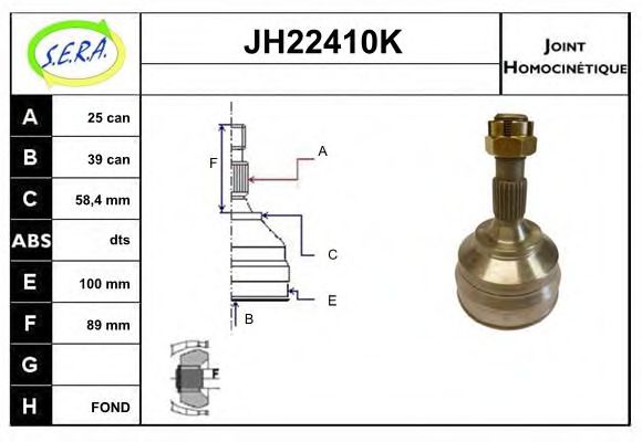 JH22410K SERA Final Drive Joint Kit, drive shaft