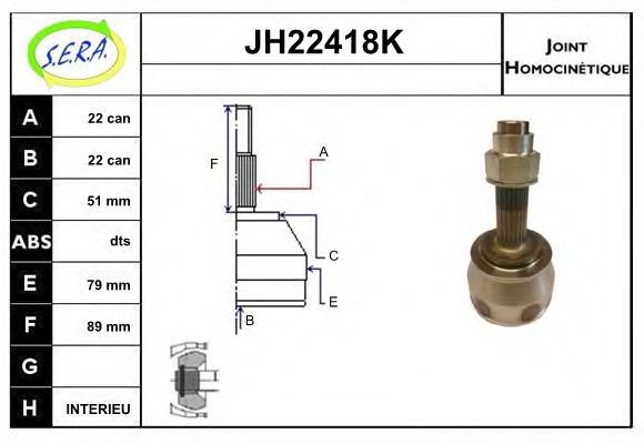 JH22418K SERA Final Drive Joint Kit, drive shaft