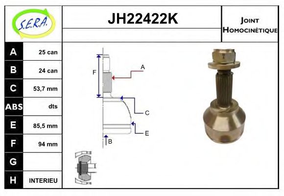 JH22422K SERA Final Drive Joint Kit, drive shaft