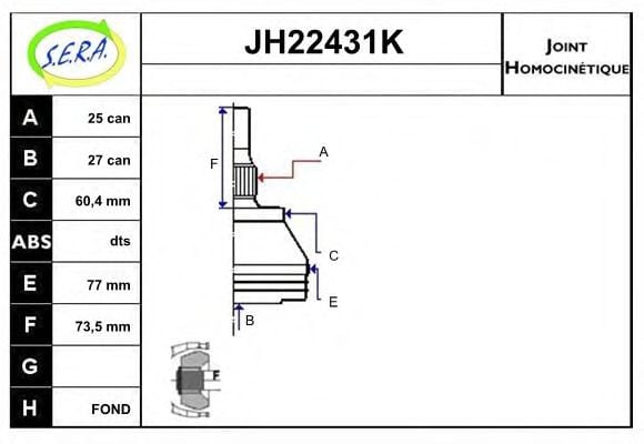 JH22431K SERA Joint Kit, drive shaft
