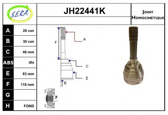 JH22441K SERA Joint Kit, drive shaft