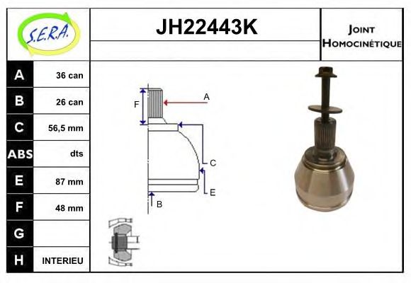 JH22443K SERA Final Drive Joint Kit, drive shaft