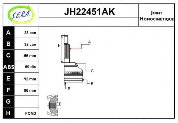 JH22451AK SERA Joint Kit, drive shaft