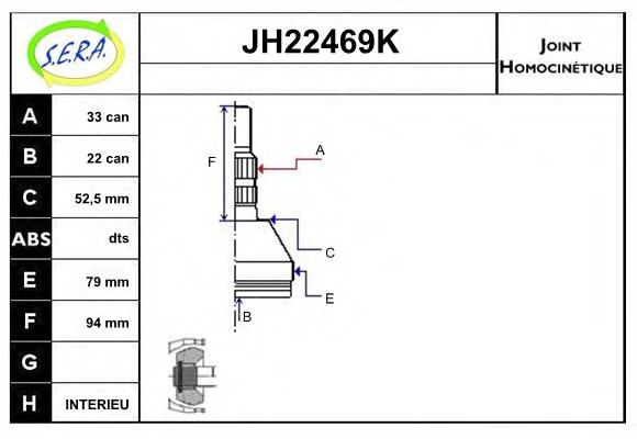 JH22469K SERA Final Drive Joint Kit, drive shaft