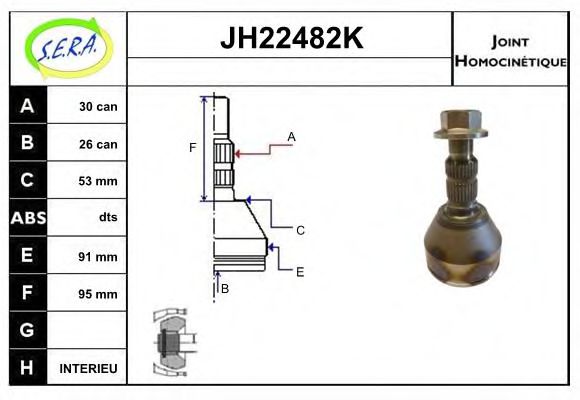 JH22482K SERA Radantrieb Gelenksatz, Antriebswelle